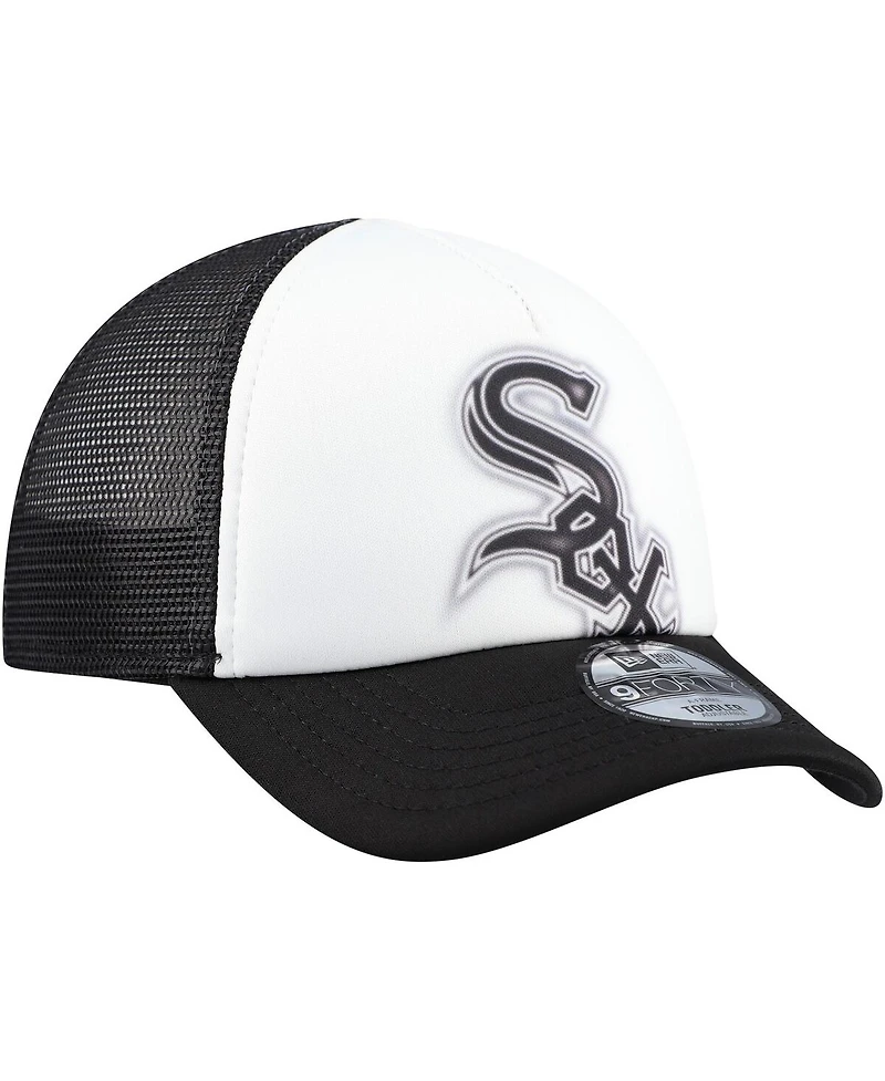 New Era Toddler White/Black Chicago White Sox Painted A-Frame 9FORTY Trucker Adjustable Hat