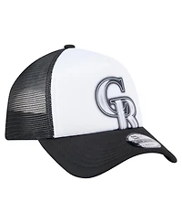 New Era Toddler White/Black Colorado Rockies Painted A-Frame 9FORTY Trucker Adjustable Hat
