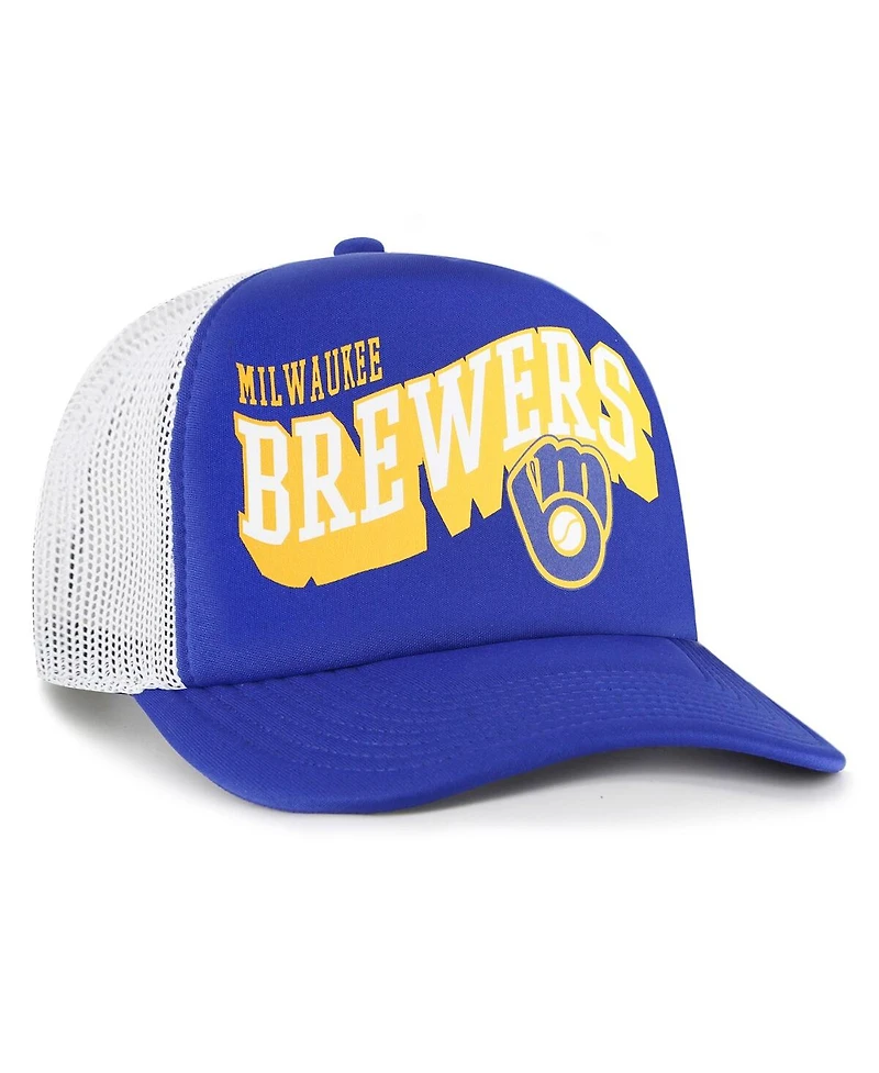 '47 Brand Men's Royal Milwaukee Brewers Meander Foam Trucker Snapback Hat