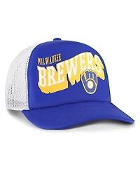 '47 Brand Men's Royal Milwaukee Brewers Meander Foam Trucker Snapback Hat