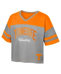 Outerstuff Big Girls Tennessee Orange Volunteers The Playmaker Sleeve Stripe V-Neck Jersey T-Shirt