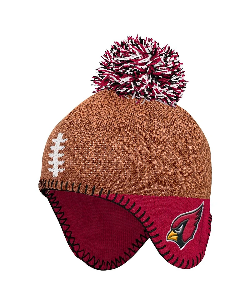 Outerstuff Baby Boys and Girls Brown Arizona Cardinals Football Head Knit with Pom Hat