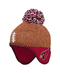 Outerstuff Baby Boys and Girls Brown Arizona Cardinals Football Head Knit with Pom Hat