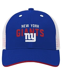 Outerstuff Big Boys and Girls Royal New York Giants Core Lockup Trucker Adjustable Hat