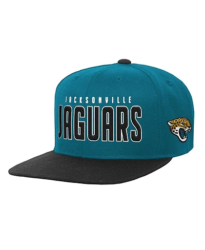 Outerstuff Big Boys and Girls Teal/Black Jacksonville Jaguars Lock Up Flat Brim Snapback Hat