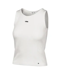 '47 Brand Women's Cream Lsu Tigers Micro Logo Ribbed Cropped Tank Top