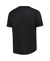 Profile Men's Black Green Bay Packers Big Tall Pop Full-Button Jersey
