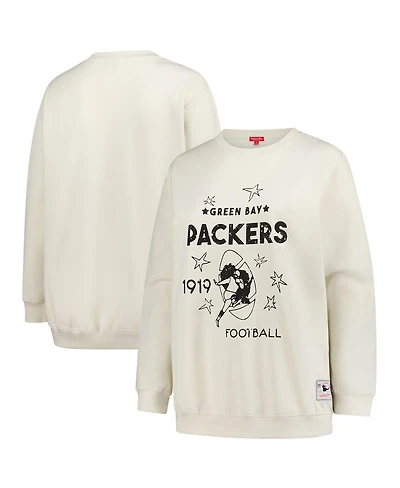 Fanatics Women's Cream Green Bay Packers Plus Shooting Star Pullover Sweatshirt