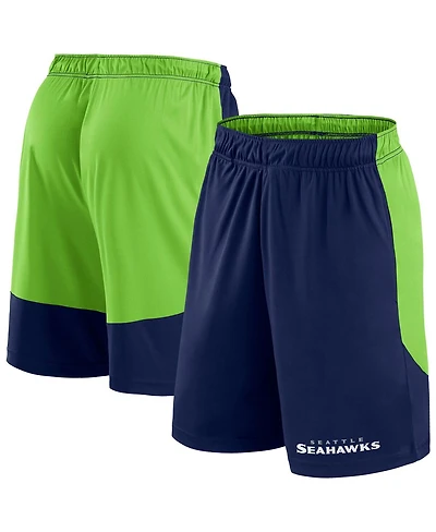 Fanatics Men's College Navy/Neon Green Seattle Seahawks Big Tall Launch Shorts