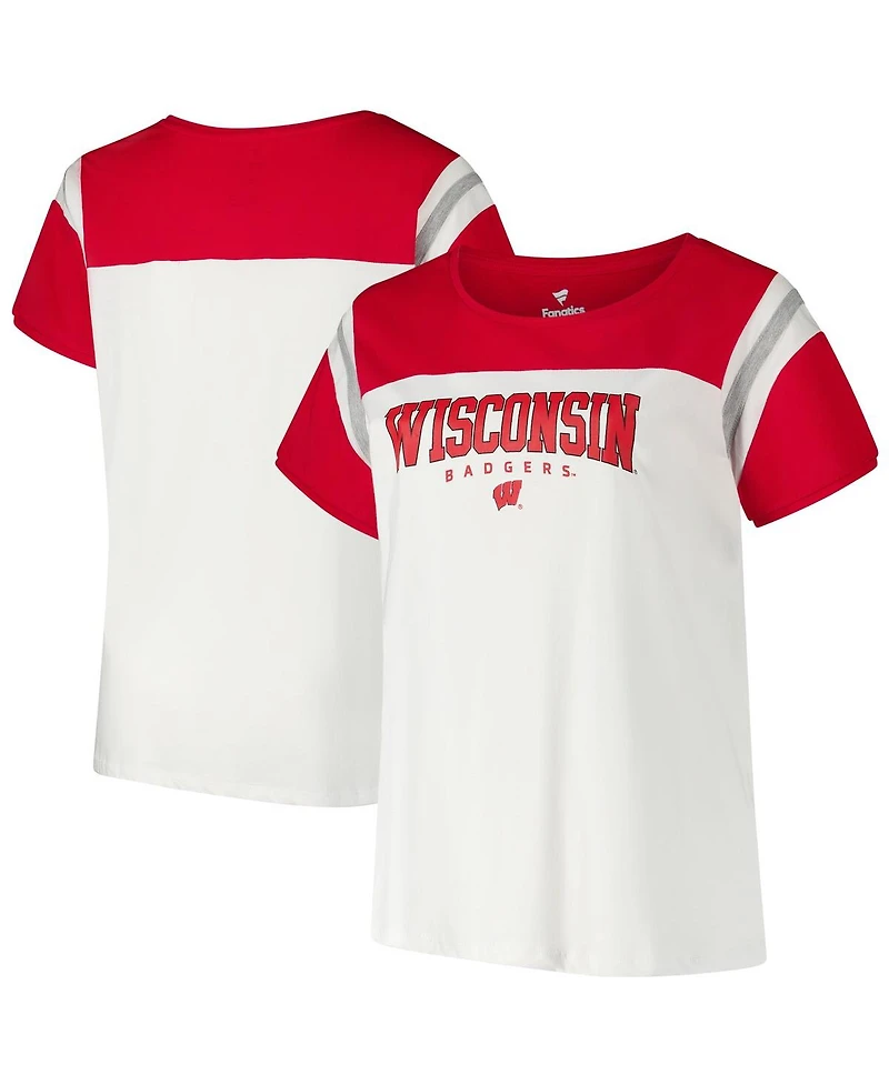 Fanatics Women's White Wisconsin Badgers Plus Winning Gear T-Shirt