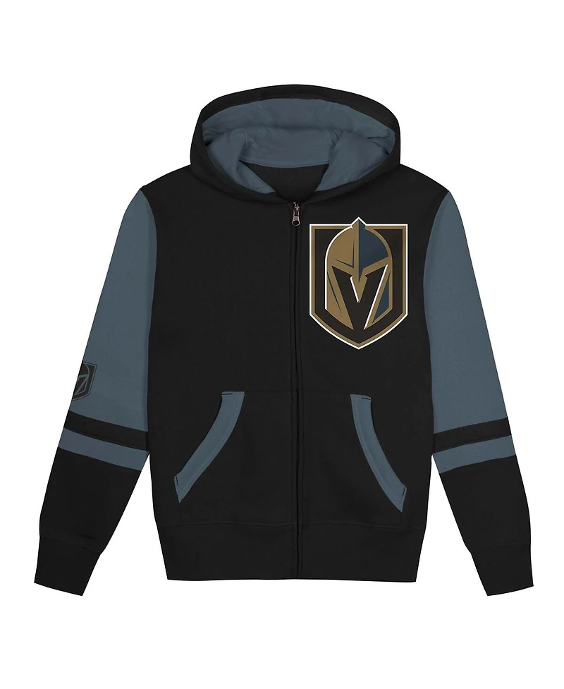 Outerstuff Preschool Black Vegas Golden Knights Face Off Full-Zip Hoodie