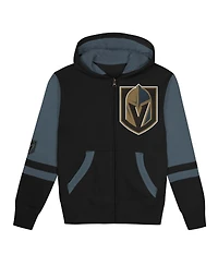 Outerstuff Preschool Black Vegas Golden Knights Face Off Full-Zip Hoodie