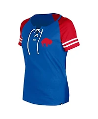 New Era Women's Royal Buffalo Bills Throwback Lace-Up Raglan T-Shirt