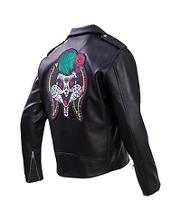 Freeze Max Men's Black Looney Tunes Lola Bunny Biker Full-Zip Jacket