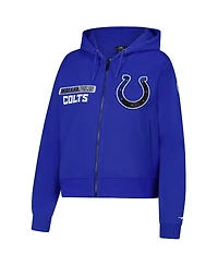 Pro Standard Women's Royal Indianapolis Colts Split Logo Full zip Hoodie