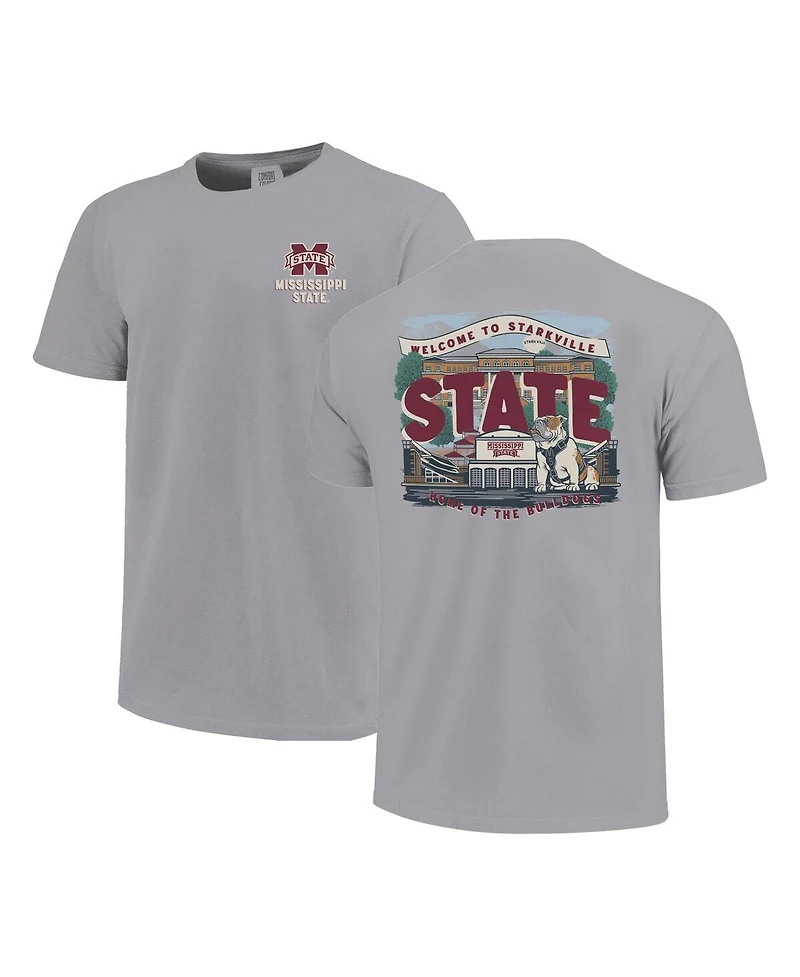 Image One Big Boys and Girls Gray Mississippi State Bulldogs Local Campus Scene T-Shirt