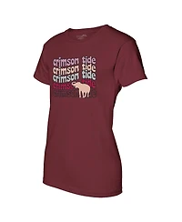 Image One Women's Crimson Alabama Crimson Tide Repeat Slogan Boyfriend T-Shirt