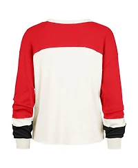 '47 Brand Women's Cream Wisconsin Badgers Double Header Curve Raglan Long Sleeve T-Shirt