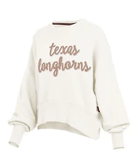 Pressbox Women's Cream Texas Longhorns Chelsea Oversized Pullover Sweatshirt