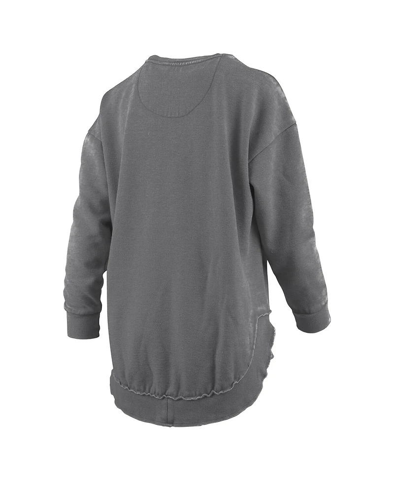 Pressbox Women's Gray Texas A M Aggies Vintage Wash Pullover Sweatshirt