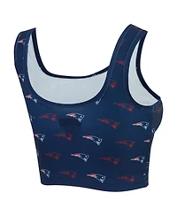 Concepts Sport Women's Navy New England Patriots Record Allover Print Bralette