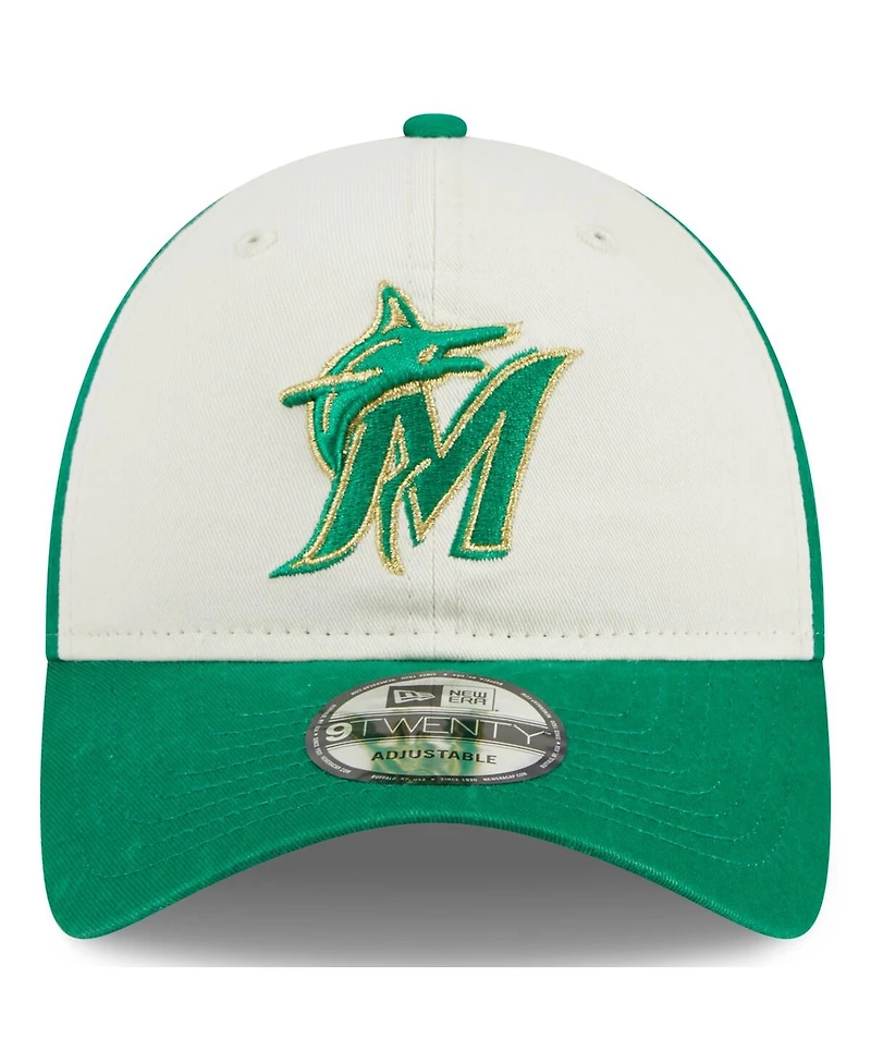 New Era Men's White/Green Miami Marlins 2024 St. Patrick's Day 9TWENTY Adjustable Hat