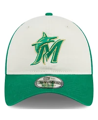 New Era Men's White/Green Miami Marlins 2024 St. Patrick's Day 9TWENTY Adjustable Hat