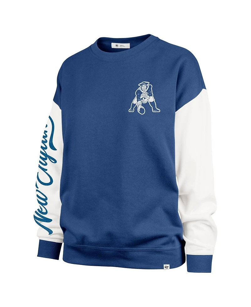 '47 Brand Women's Navy New England Patriots Double Header Rise Andie Pullover Sweatshirt
