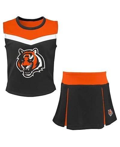 Outerstuff Big Girls 2-Piece Black Cincinnati Bengals Spirit Cheerleader Dress Set