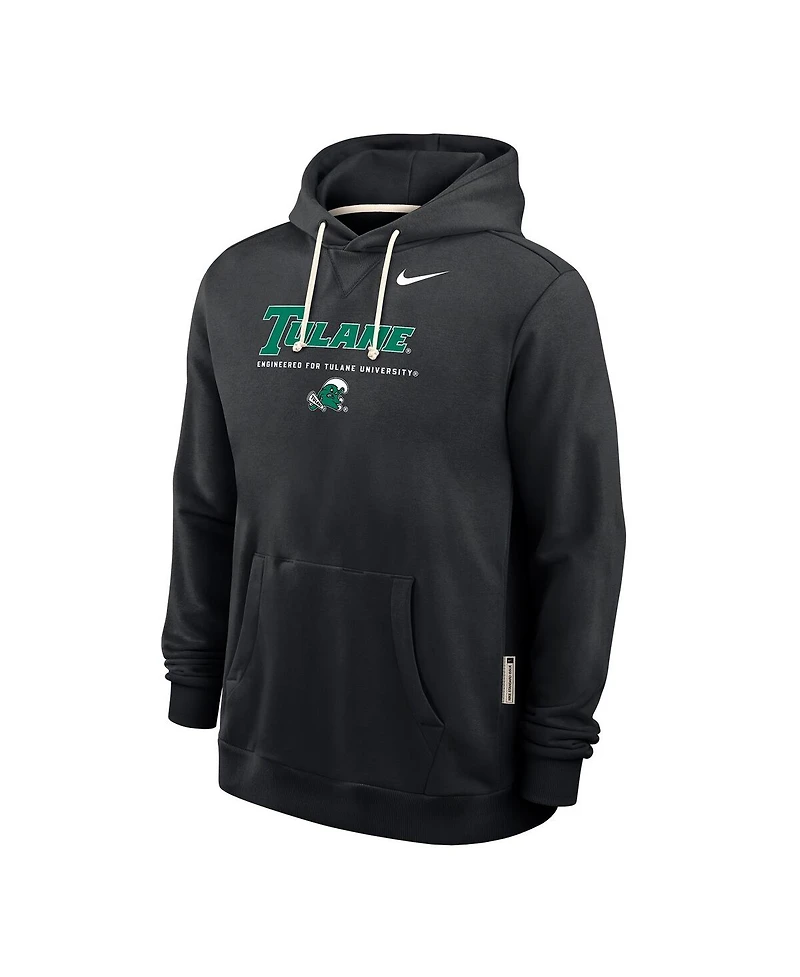 Nike Men's Black Tulane Green Wave 2025 Sideline Performance Pullover Hoodie
