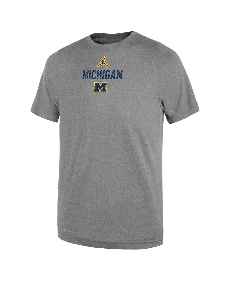 Jordan Toddler Heather Gray Michigan Wolverines Legend Slogan Performance T-Shirt
