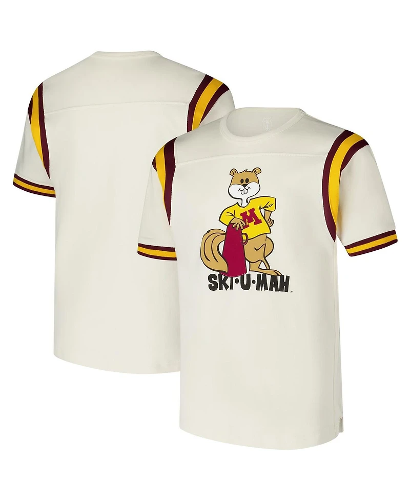 Wes & Willy Big Boys and Girls Cream Minnesota Golden Gophers Color block Yoke Vault T-Shirt
