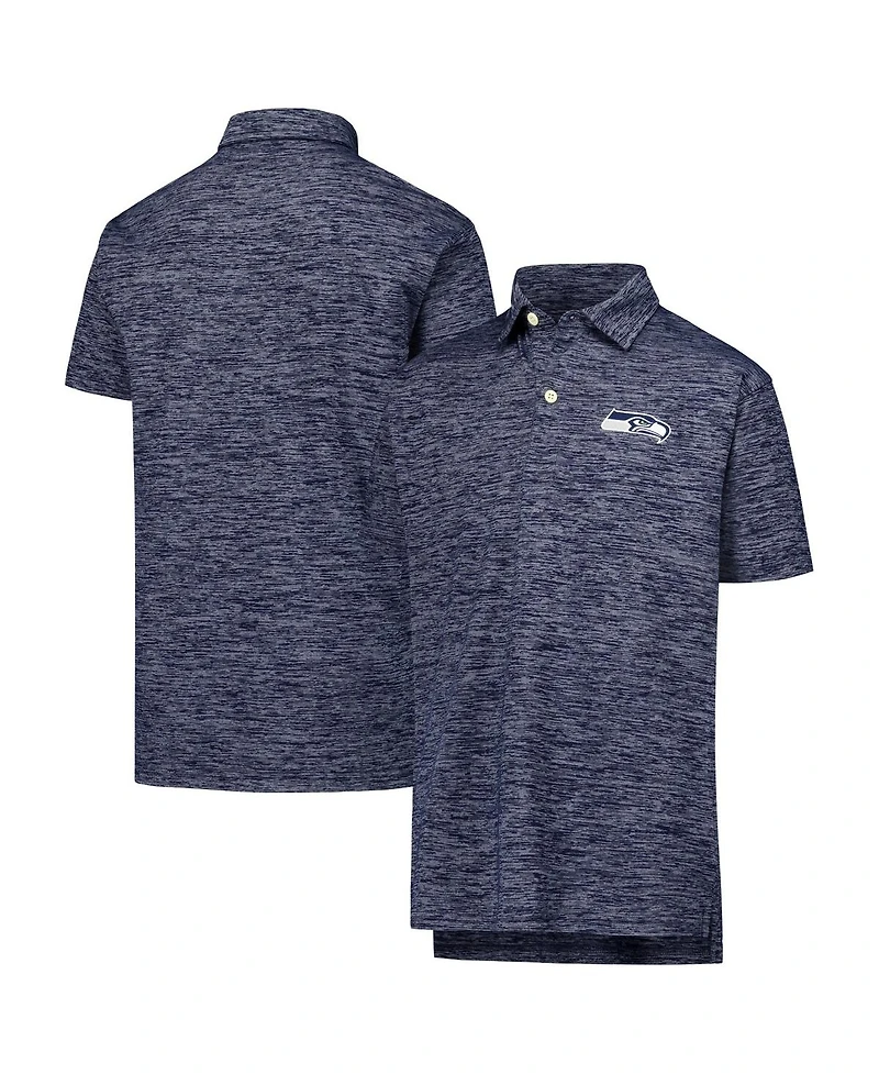 Wes & Willy Big Boys and Girls College Navy Seattle Seahawks Cloudy Yarn Polo Shirt