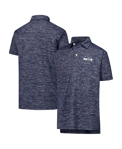 Wes & Willy Big Boys and Girls College Navy Seattle Seahawks Cloudy Yarn Polo Shirt