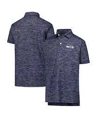 Wes & Willy Big Boys and Girls College Navy Seattle Seahawks Cloudy Yarn Polo Shirt