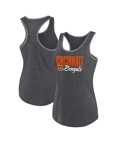 Fanatics Women's Heather Black Cincinnati Bengals Plus Fuel Tank Top