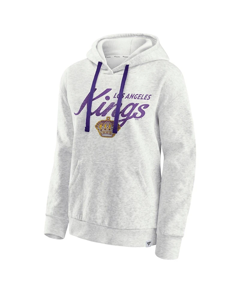 Fanatics Women's Oatmeal Los Angeles Kings True Classics Quilted Pullover Hoodie