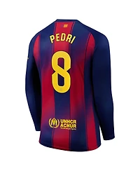 Nike Men's Pedri Navy Barcelona 2025/26 Home Replica Long Sleeve Jersey