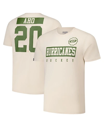 Levelwear Men's Sebastian Aho Khaki Carolina Hurricanes 2024 Nhl Military Appreciation Richmond Delta Player Name Number T-Shirt