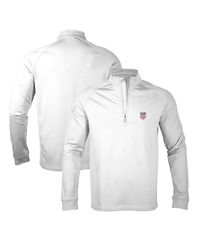 Levelwear Men's White Usmnt Calibre Quarter-Zip Pullover Sweatshirt