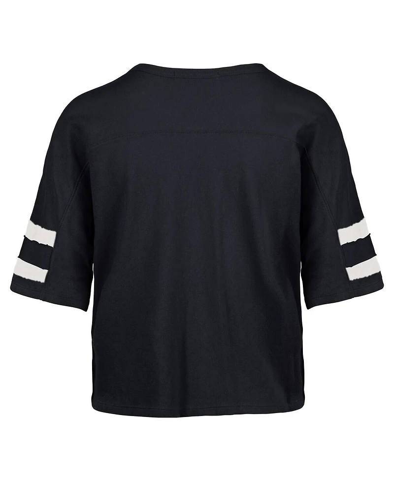 '47 Brand Women's Navy Dallas Cowboys Premier Scout Cropped V-Neck T-Shirt