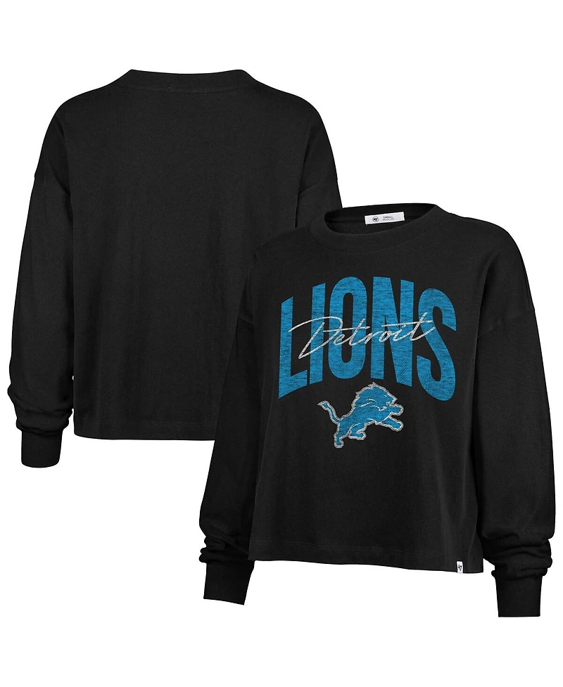 '47 Brand Women's Black Detroit Lions Muse Sydney Long Sleeve T-Shirt