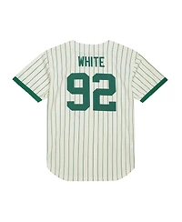 Mitchell & Ness Men's Reggie White Cream Green Bay Packers Name Number Mesh Button-Up Baseball Jersey