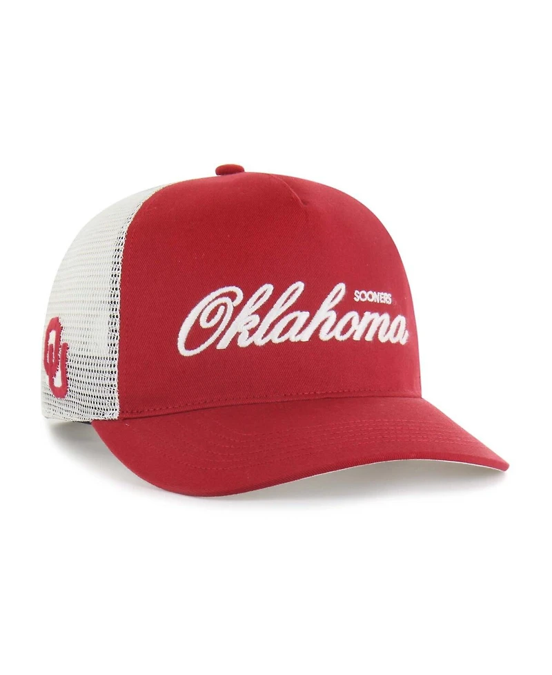 '47 Brand Men's and Women's Crimson Oklahoma Sooners Contemporary Basics Foundation Trucker Hitch Adjustable Hat