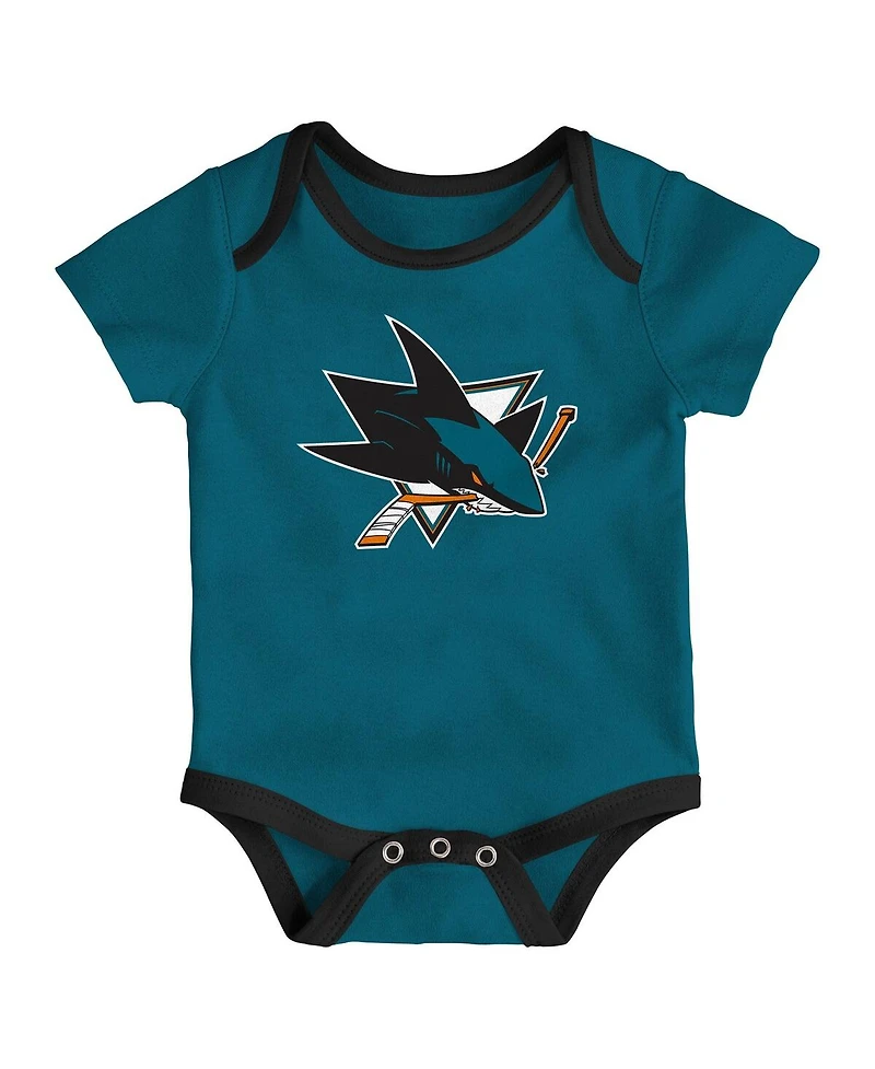 Outerstuff Newborn 3-Pack San Jose Sharks Loyal Buddies Bodysuit Set
