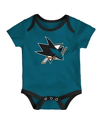 Outerstuff Newborn 3-Pack San Jose Sharks Loyal Buddies Bodysuit Set