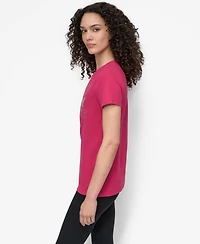 Dkny Women's Sport Glitter Logo Crew Neck T-shirt