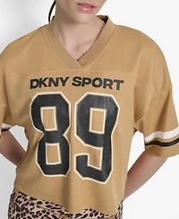 Dkny Women's Cropped Mesh Varsity Jersey