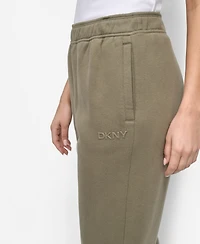 Dkny Women's Hd Logo Boyfriend Open Leg Pants