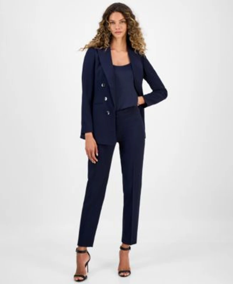 Bar Iii Womens Faux Double Breasted Boyfriend Jacket Satin Scoop Neck Camisole Straight Leg Dress Pants Macys Exclusive